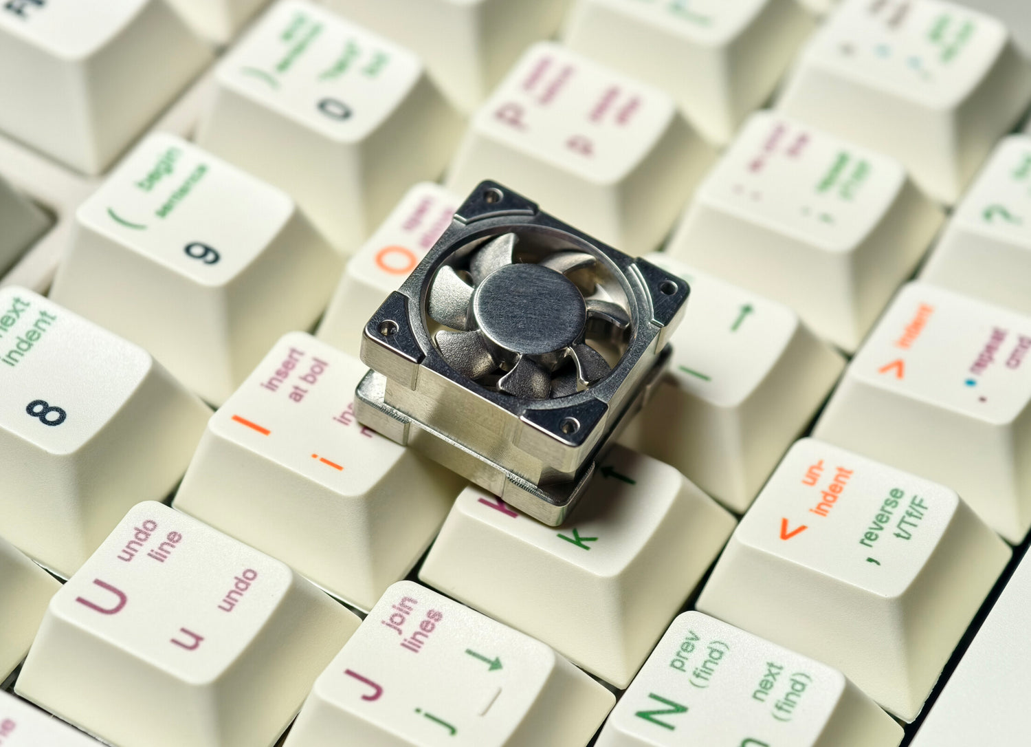 Titanium alloy EDC fan keycaps, titanium alloy movable fan blades, mechanical keyboard decorative keycaps, CNC metal processing customized keycaps