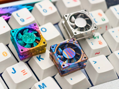 Titanium alloy EDC fan keycaps, titanium alloy movable fan blades, mechanical keyboard decorative keycaps, CNC metal processing customized keycaps