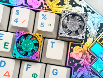 Titanium alloy EDC fan keycaps, titanium alloy movable fan blades, mechanical keyboard decorative keycaps, CNC metal processing customized keycaps