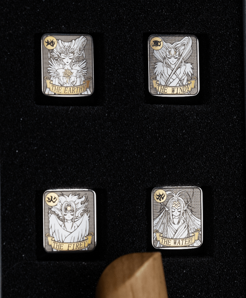 Cardcaptor Sakura, Clow Card series, 1U titanium alloy personalized keycaps, anime and game card culture creative metal carving decorative keycaps