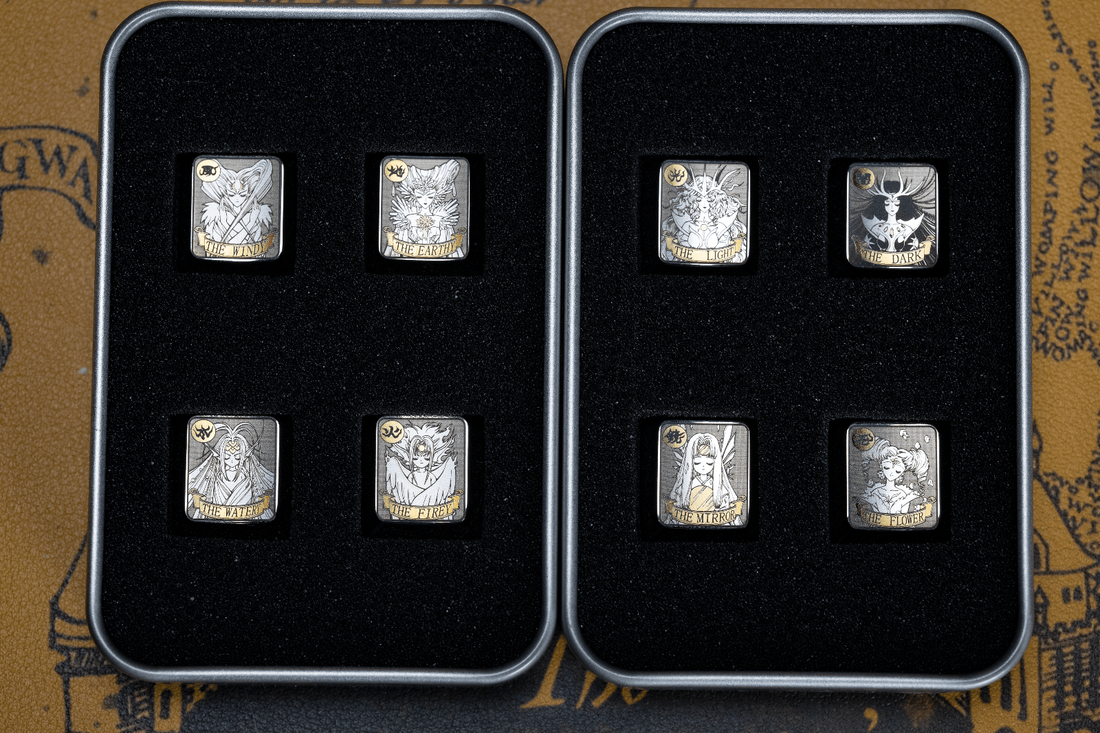 Cardcaptor Sakura, Clow Card series, 1U titanium alloy personalized keycaps, anime and game card culture creative metal carving decorative keycaps