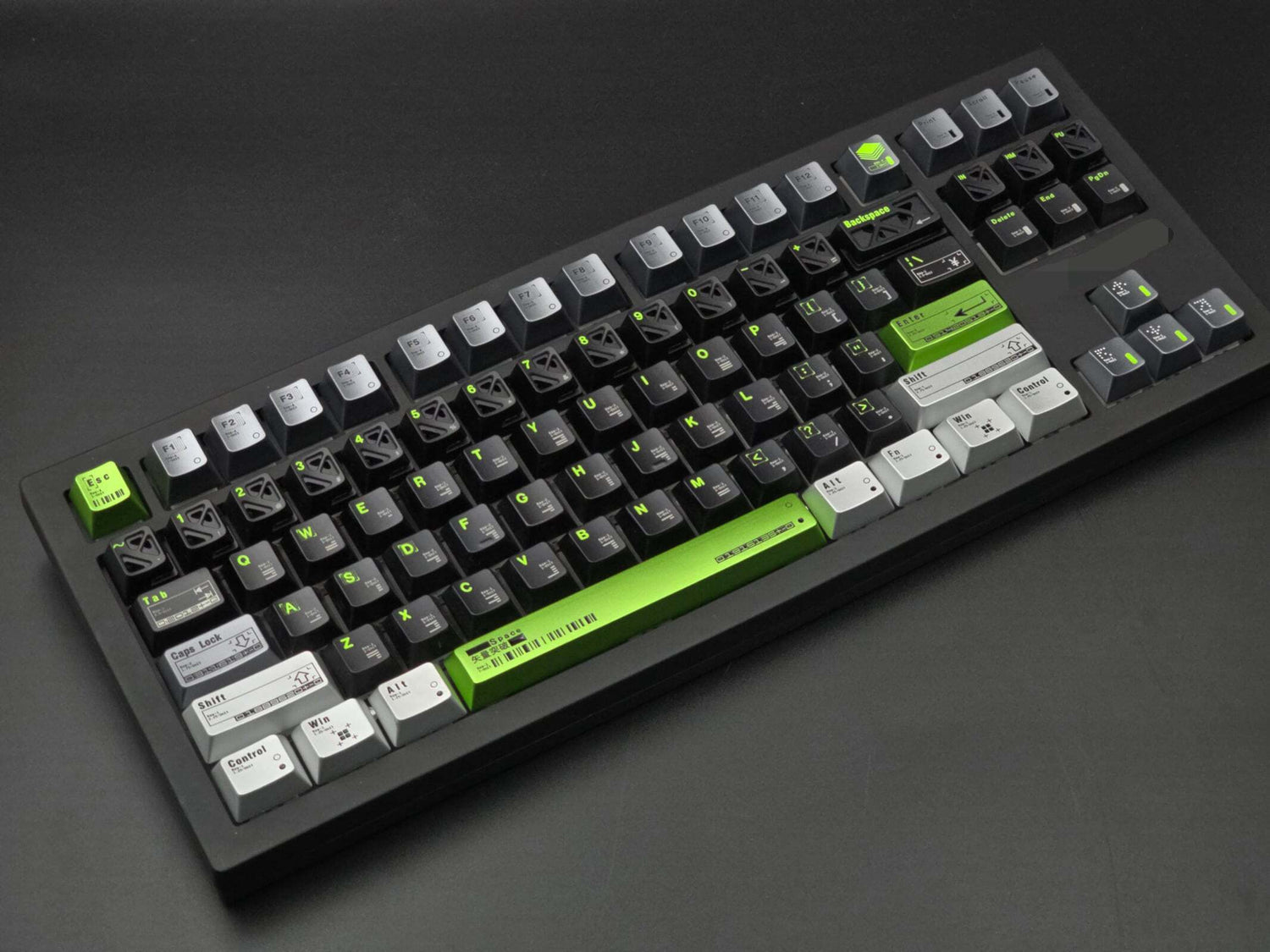 Original design aluminum alloy anode metal keycap set "Vector Breakthrough", mechanical keyboard decorative keycap, metal corrosion-resistant personalized keycap set, compatible with 61/64/68/75/84/87/104 key mechanical keyboard keycap set