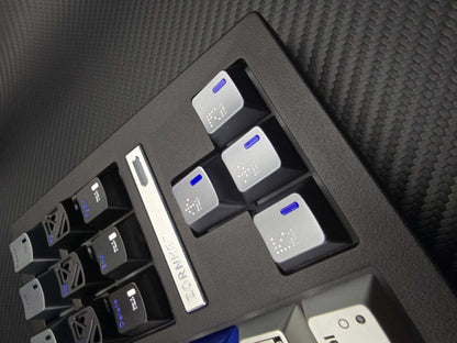 Original design aluminum alloy anode metal keycap set "Vector Breakthrough", mechanical keyboard decorative keycap, metal corrosion-resistant personalized keycap set, compatible with 61/64/68/75/84/87/104 key mechanical keyboard keycap set