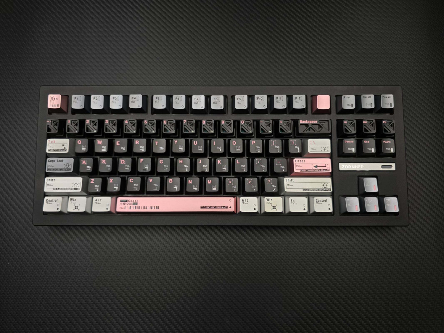 Original design aluminum alloy anode metal keycap set "Vector Breakthrough", mechanical keyboard decorative keycap, metal corrosion-resistant personalized keycap set, compatible with 61/64/68/75/84/87/104 key mechanical keyboard keycap set