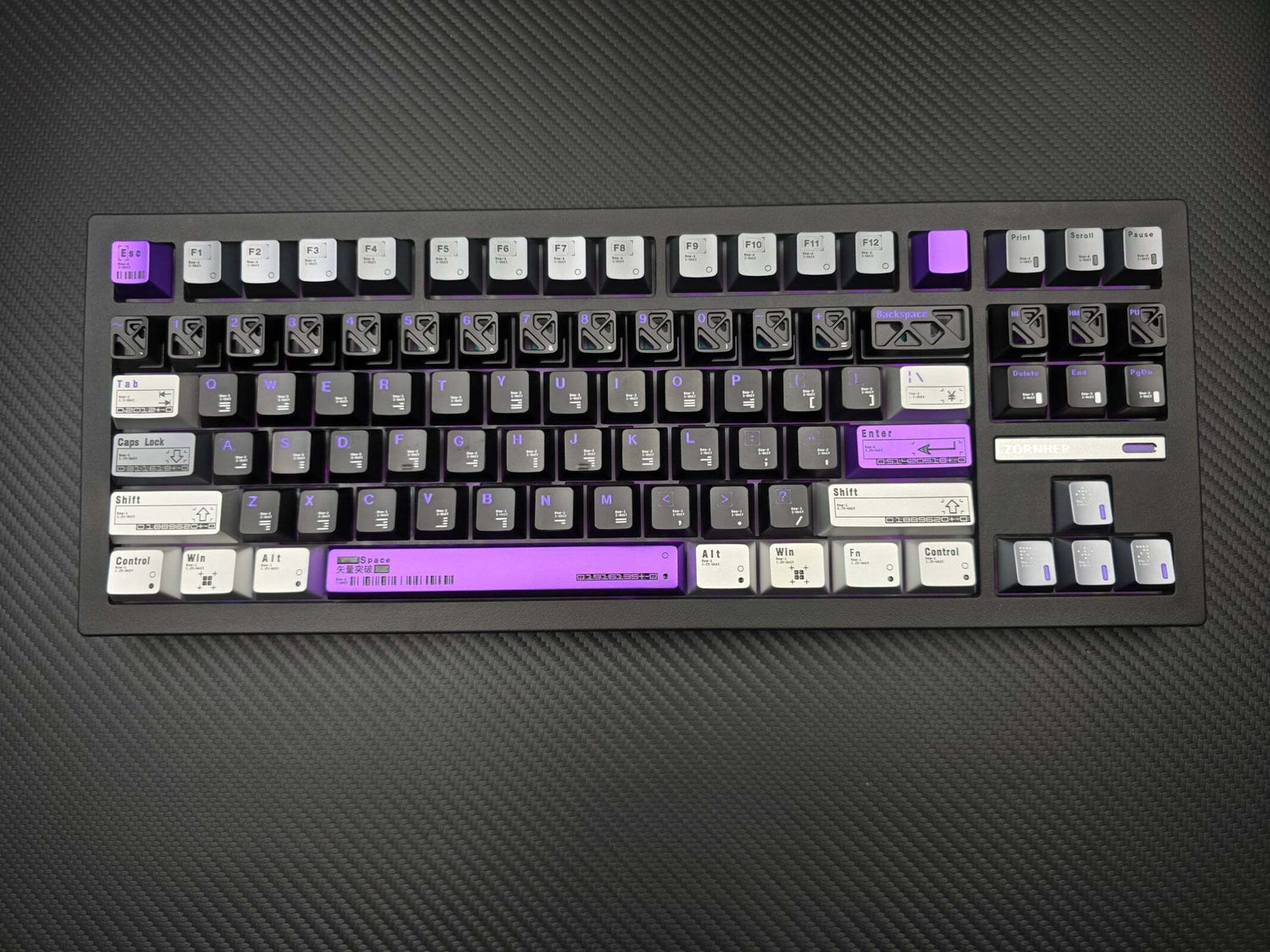 Original design aluminum alloy anode metal keycap set "Vector Breakthrough", mechanical keyboard decorative keycap, metal corrosion-resistant personalized keycap set, compatible with 61/64/68/75/84/87/104 key mechanical keyboard keycap set