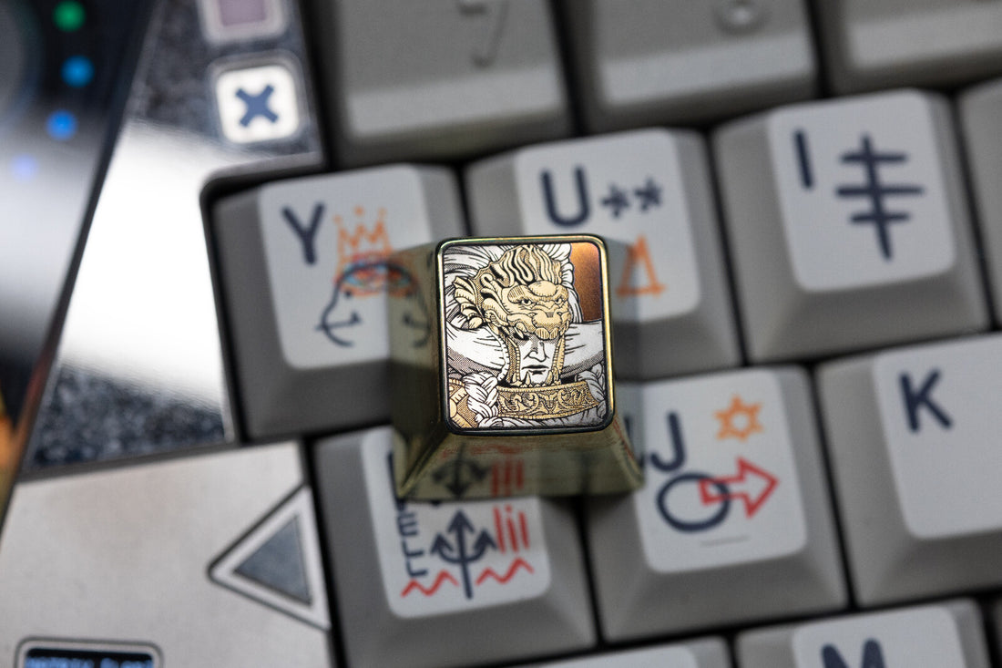 Elden Ring theme, Radahn, 1U titanium alloy personalized keycaps, game theme design personalized keycaps, mechanical keyboard metal decorative keycaps