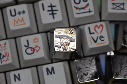 The Seven Deadly Sins，Escanor，1 U titanium alloy personalized keycaps, anime and game culture creative art keycaps, mechanical keyboard decorative keycaps