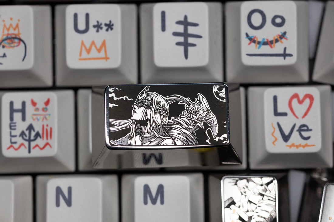 Dark Souls Ⅲ，The Fire Keeper，1.75 U titanium alloy personalized keycaps for anime, gaming, cultural and creative keycaps, and decorative keycaps for mechanical keyboards