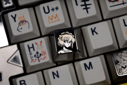 Detective Conan，  ‌Anita Hailey，1 U titanium alloy metal personalized keycaps, anim creative keycaps, mechanical keyboard artistic decorative keycaps