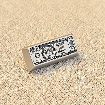 Anime themed design for US dollar bills, featuring aluminum alloy personalized keycaps, 2.25U personalized keycaps, and mechanical keyboard decorative keycaps