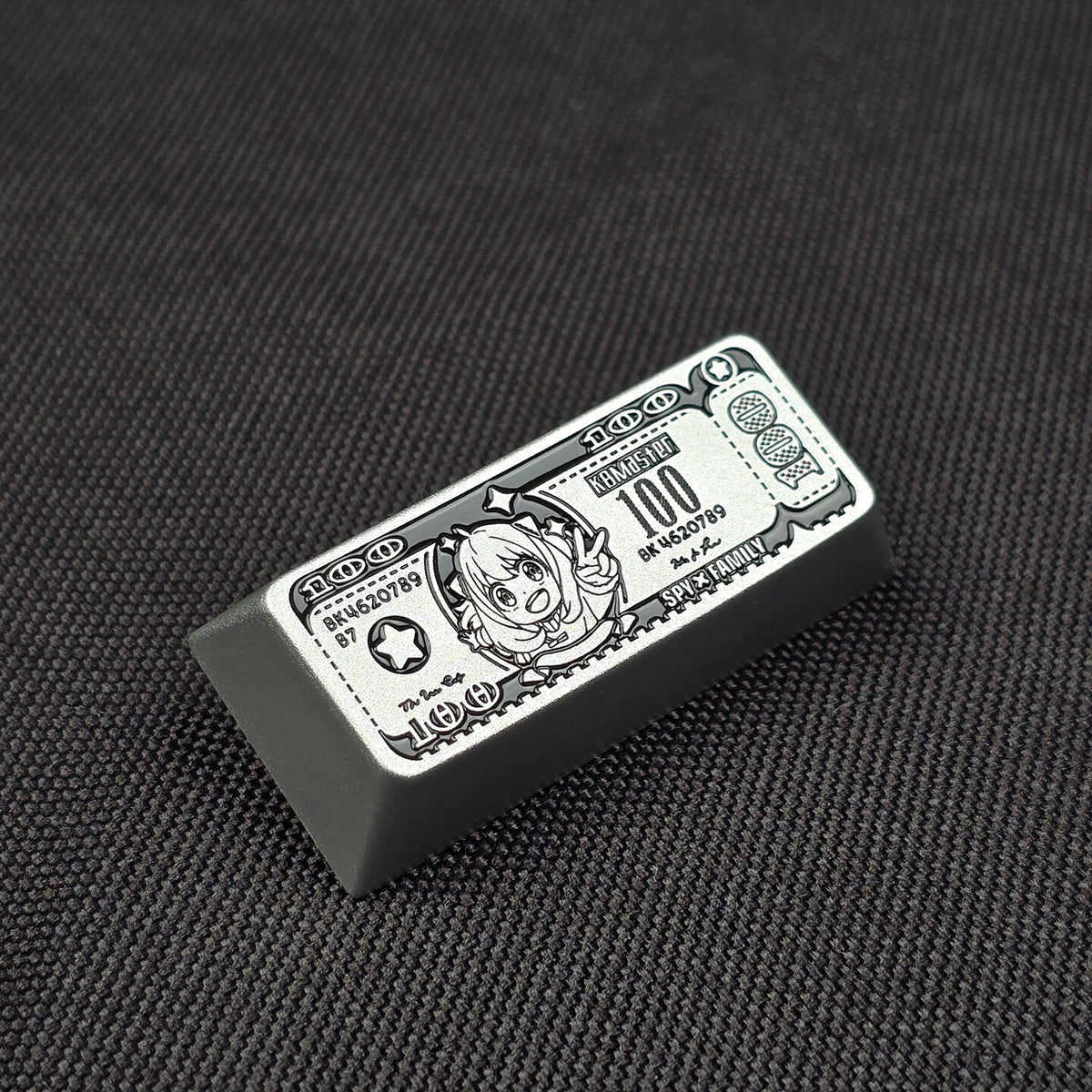Anime themed design for US dollar bills, featuring aluminum alloy personalized keycaps, 2.25U personalized keycaps, and mechanical keyboard decorative keycaps