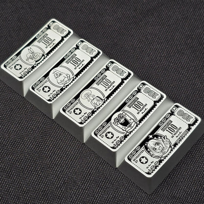 Anime themed design for US dollar bills, featuring aluminum alloy personalized keycaps, 2.25U personalized keycaps, and mechanical keyboard decorative keycaps