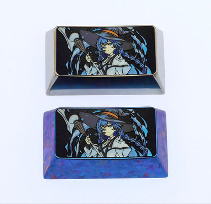 Quest of Memories, Roxy, 1.75U titanium alloy personalized keycaps, metal keycaps for anime and game peripheral characters