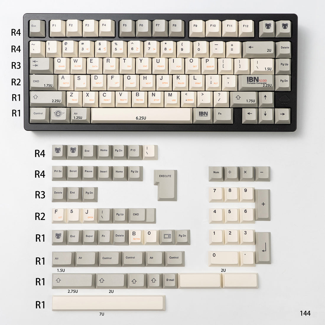 Retro Steins; Gate mechanical keyboard keycaps PBT thermal sublimation customized factory height