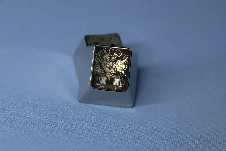 Saint Seiya， 12 zodiac signs, Golden Saint Warrior, 1U titanium alloy personalized keycaps, metal carved keycaps for anime and game characters.