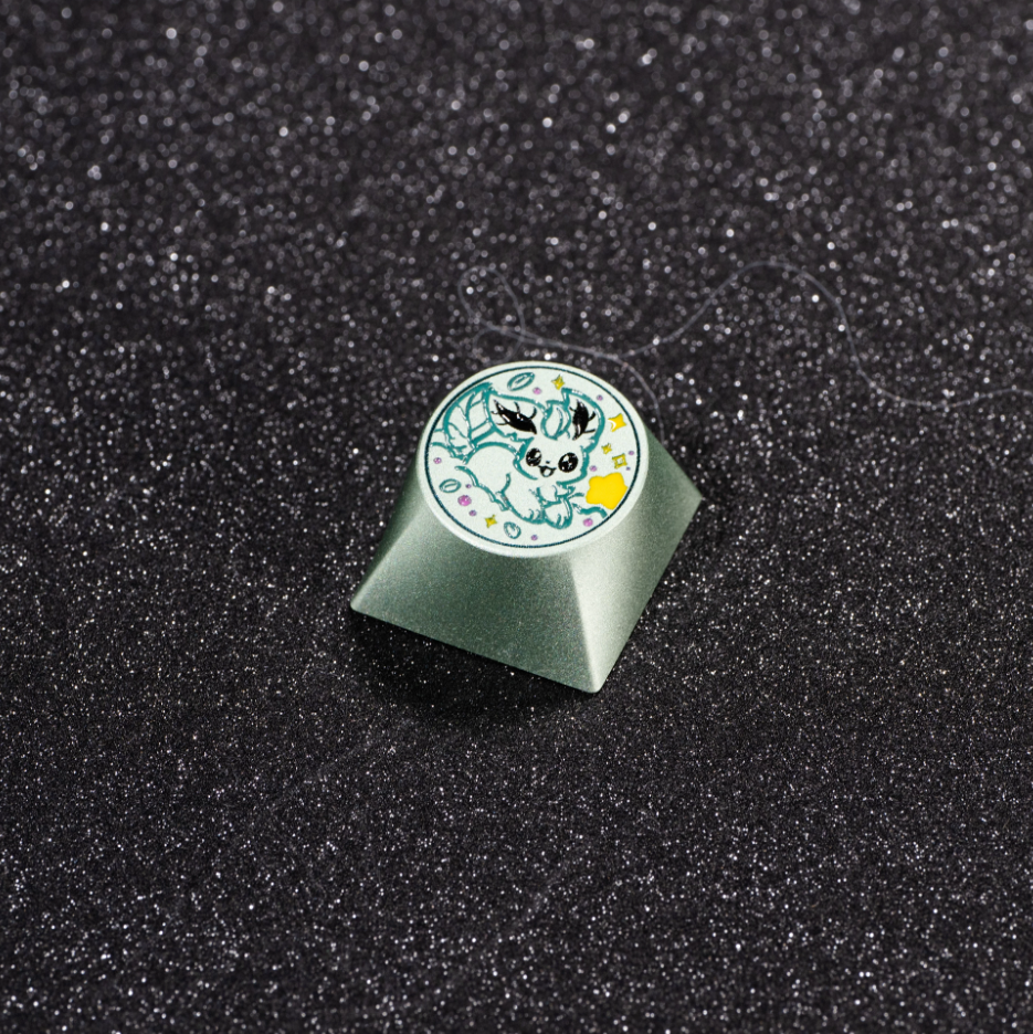 Pok é mon, Eevee series, aluminum alloy CNC circular button shaped personalized keycaps, mechanical keyboard metal decorative keycaps