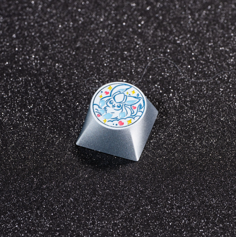 Pok é mon, Eevee series, aluminum alloy CNC circular button shaped personalized keycaps, mechanical keyboard metal decorative keycaps