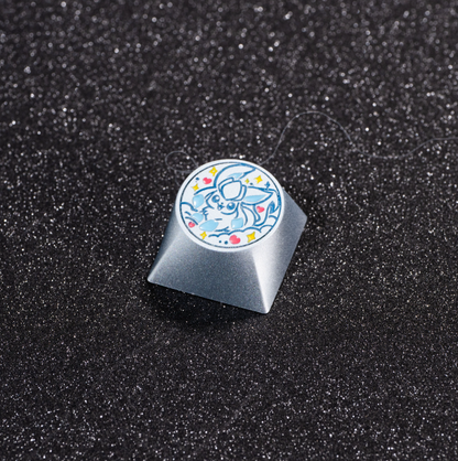 Pok é mon, Eevee series, aluminum alloy CNC circular button shaped personalized keycaps, mechanical keyboard metal decorative keycaps