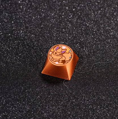 Pok é mon, Eevee series, aluminum alloy CNC circular button shaped personalized keycaps, mechanical keyboard metal decorative keycaps