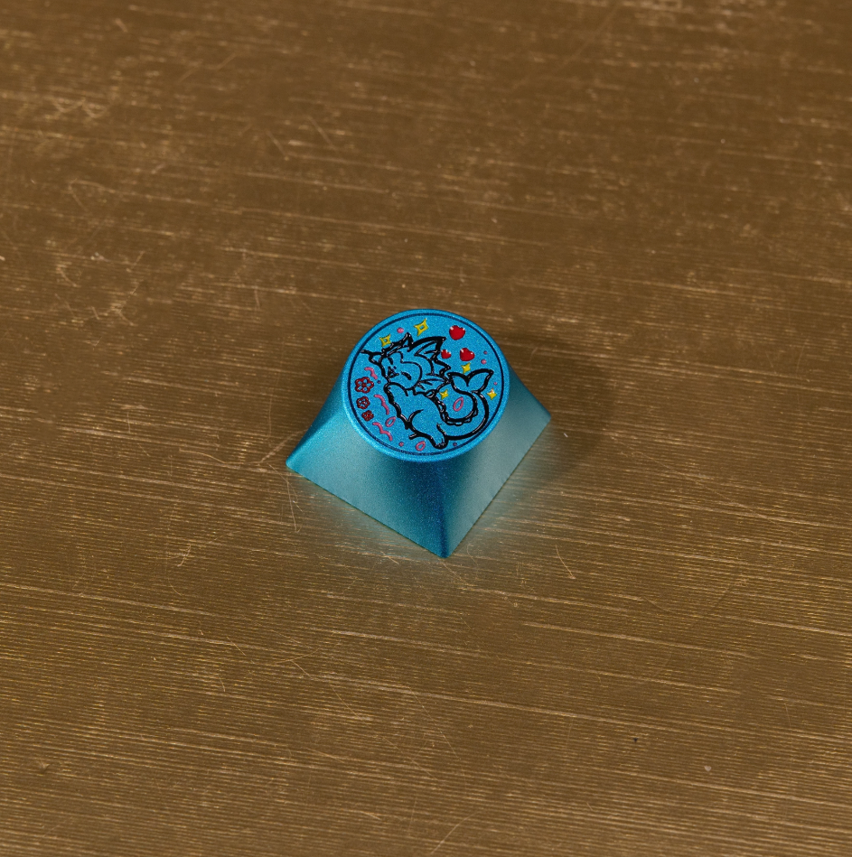 Pok é mon, Eevee series, aluminum alloy CNC circular button shaped personalized keycaps, mechanical keyboard metal decorative keycaps