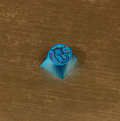 Pok é mon, Eevee series, aluminum alloy CNC circular button shaped personalized keycaps, mechanical keyboard metal decorative keycaps