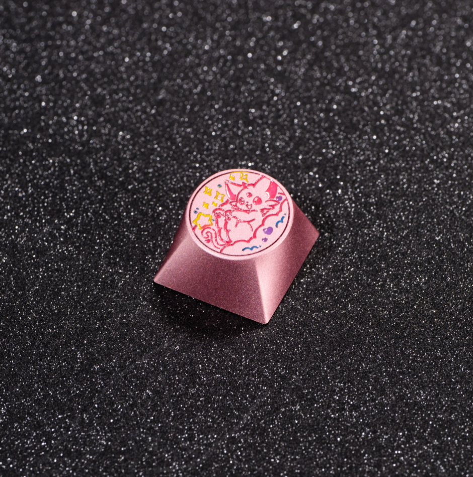 Pok é mon, Eevee series, aluminum alloy CNC circular button shaped personalized keycaps, mechanical keyboard metal decorative keycaps