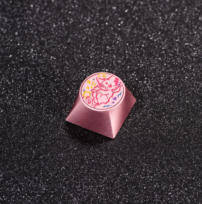 Pok é mon, Eevee series, aluminum alloy CNC circular button shaped personalized keycaps, mechanical keyboard metal decorative keycaps