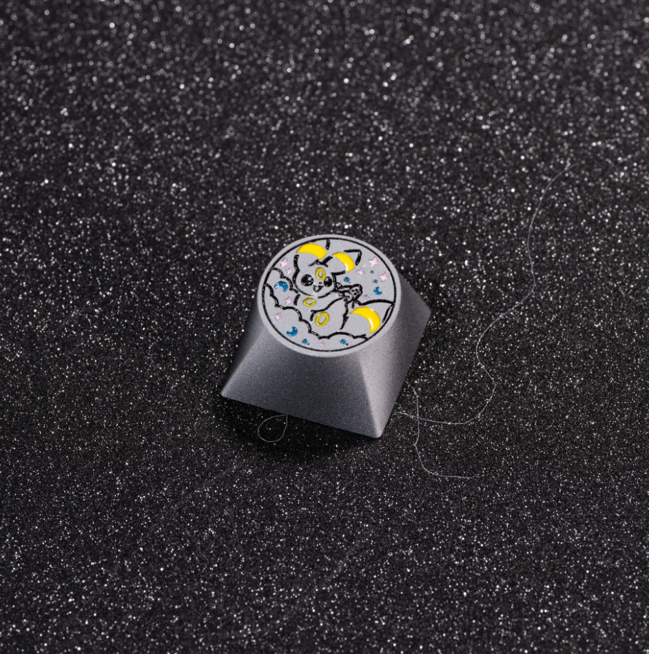 Pok é mon, Eevee series, aluminum alloy CNC circular button shaped personalized keycaps, mechanical keyboard metal decorative keycaps