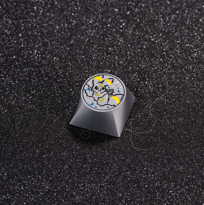 Pok é mon, Eevee series, aluminum alloy CNC circular button shaped personalized keycaps, mechanical keyboard metal decorative keycaps