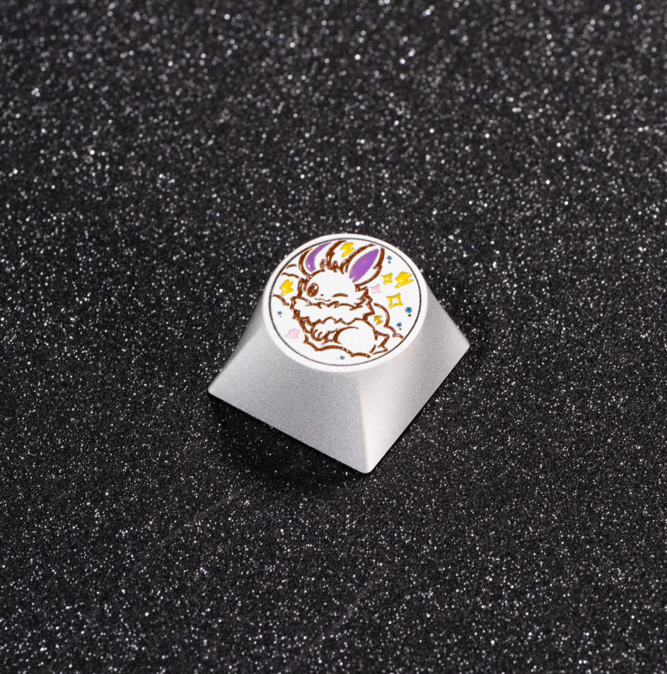 Pok é mon, Eevee series, aluminum alloy CNC circular button shaped personalized keycaps, mechanical keyboard metal decorative keycaps