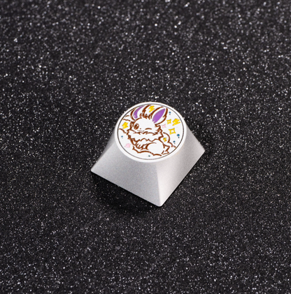 Pok é mon, Eevee series, aluminum alloy CNC circular button shaped personalized keycaps, mechanical keyboard metal decorative keycaps
