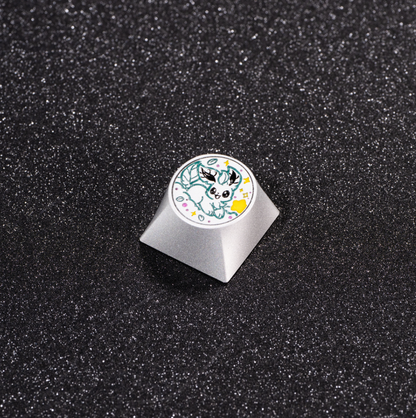Pok é mon, Eevee series, aluminum alloy CNC circular button shaped personalized keycaps, mechanical keyboard metal decorative keycaps