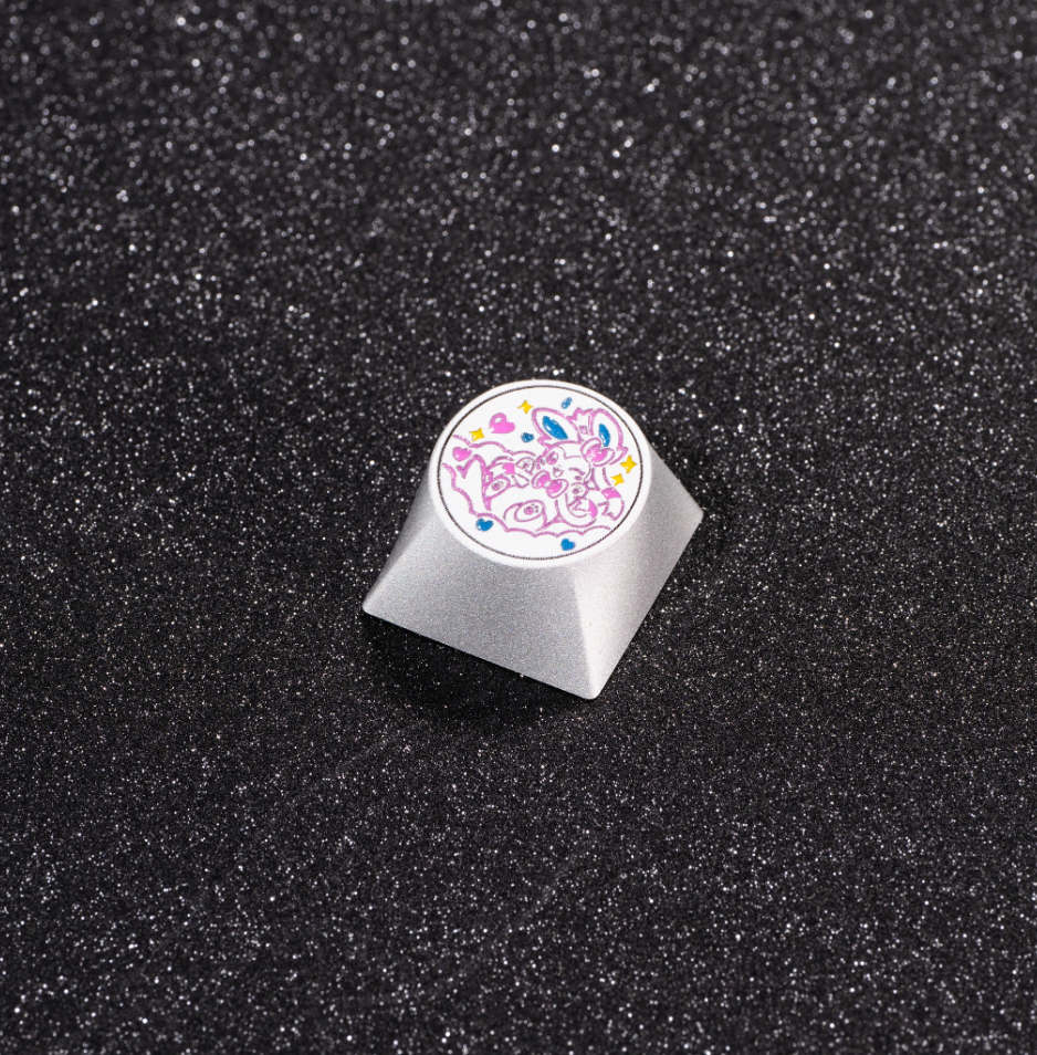 Pok é mon, Eevee series, aluminum alloy CNC circular button shaped personalized keycaps, mechanical keyboard metal decorative keycaps