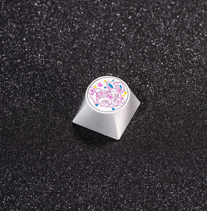 Pok é mon, Eevee series, aluminum alloy CNC circular button shaped personalized keycaps, mechanical keyboard metal decorative keycaps