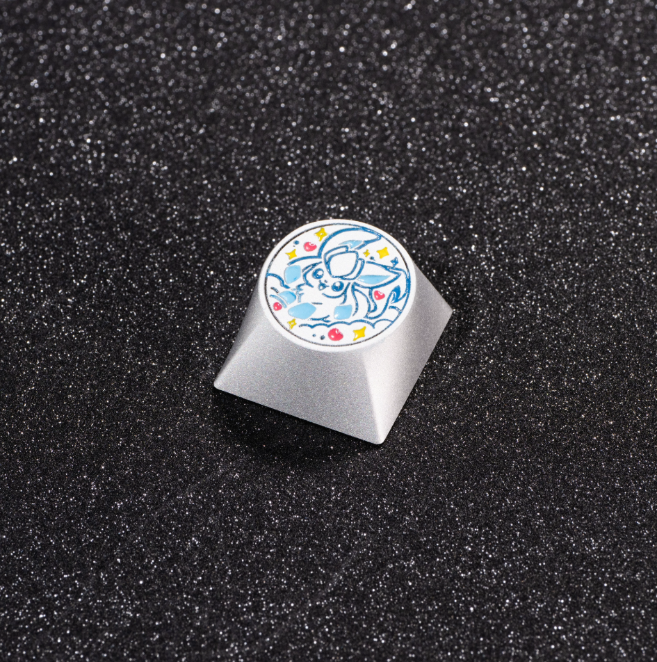 Pok é mon, Eevee series, aluminum alloy CNC circular button shaped personalized keycaps, mechanical keyboard metal decorative keycaps