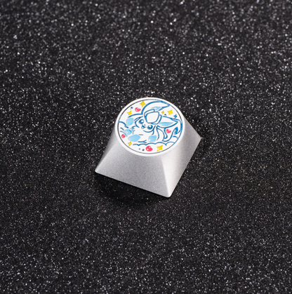 Pok é mon, Eevee series, aluminum alloy CNC circular button shaped personalized keycaps, mechanical keyboard metal decorative keycaps