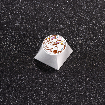 Pok é mon, Eevee series, aluminum alloy CNC circular button shaped personalized keycaps, mechanical keyboard metal decorative keycaps