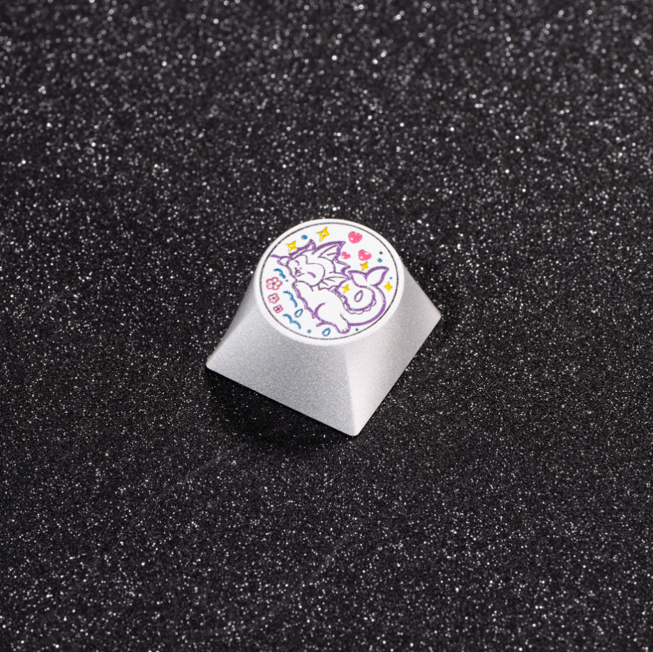 Pok é mon, Eevee series, aluminum alloy CNC circular button shaped personalized keycaps, mechanical keyboard metal decorative keycaps