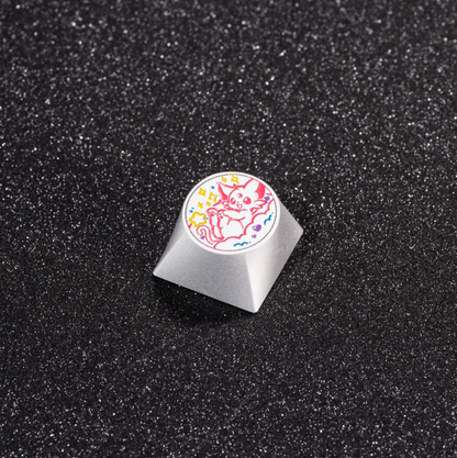 Pok é mon, Eevee series, aluminum alloy CNC circular button shaped personalized keycaps, mechanical keyboard metal decorative keycaps