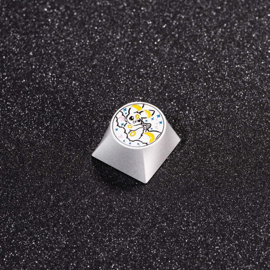 Pok é mon, Eevee series, aluminum alloy CNC circular button shaped personalized keycaps, mechanical keyboard metal decorative keycaps