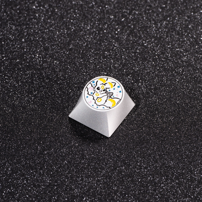 Pok é mon, Eevee series, aluminum alloy CNC circular button shaped personalized keycaps, mechanical keyboard metal decorative keycaps