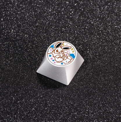 Pok é mon, Eevee series, aluminum alloy CNC circular button shaped personalized keycaps, mechanical keyboard metal decorative keycaps