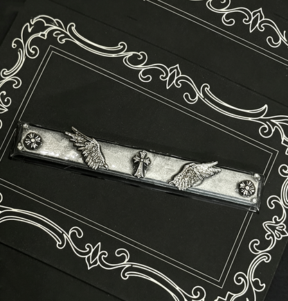 Baroque style, retro cross, medieval, gothic, angel wing decorated keycap, 6.25 U space bar transparent resin personalized keycap, mechanical keyboard element decorative keycap