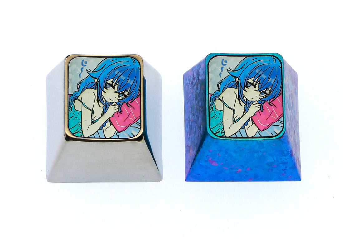 Secondary creation of teenage prototype, 1U titanium alloy personalized keycaps, metal decorative keycaps around anime, novel, and game characters.