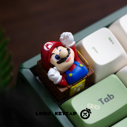 Super Mario, multi-color resin molded personalized keycaps, handmade creative anime game peripheral art keycaps