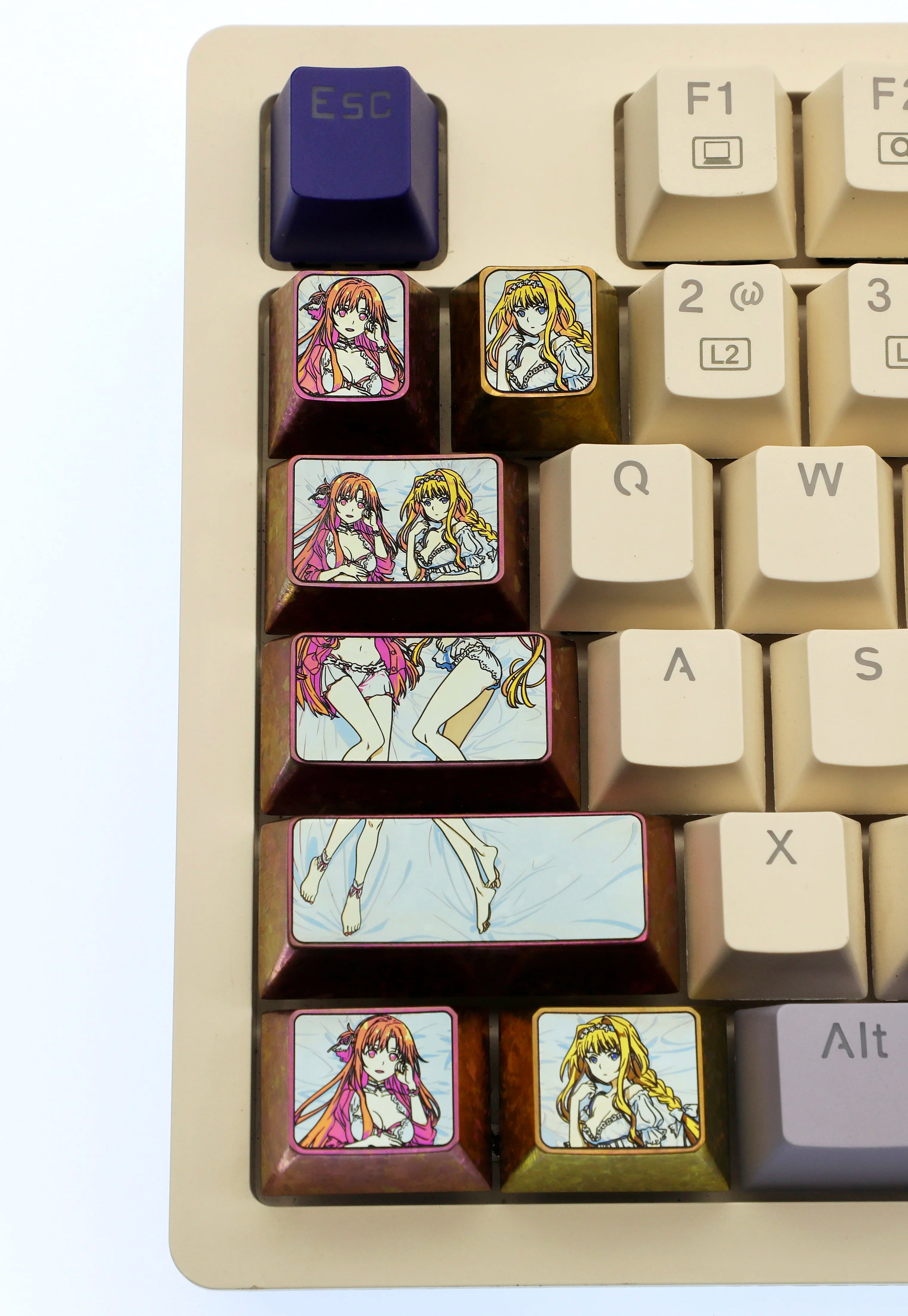 Sword Art Online，YuukiAsuna，Alice， Single piece, set collection. Titanium alloy personalized keycaps, metal peripheral keycaps for anime and game characters