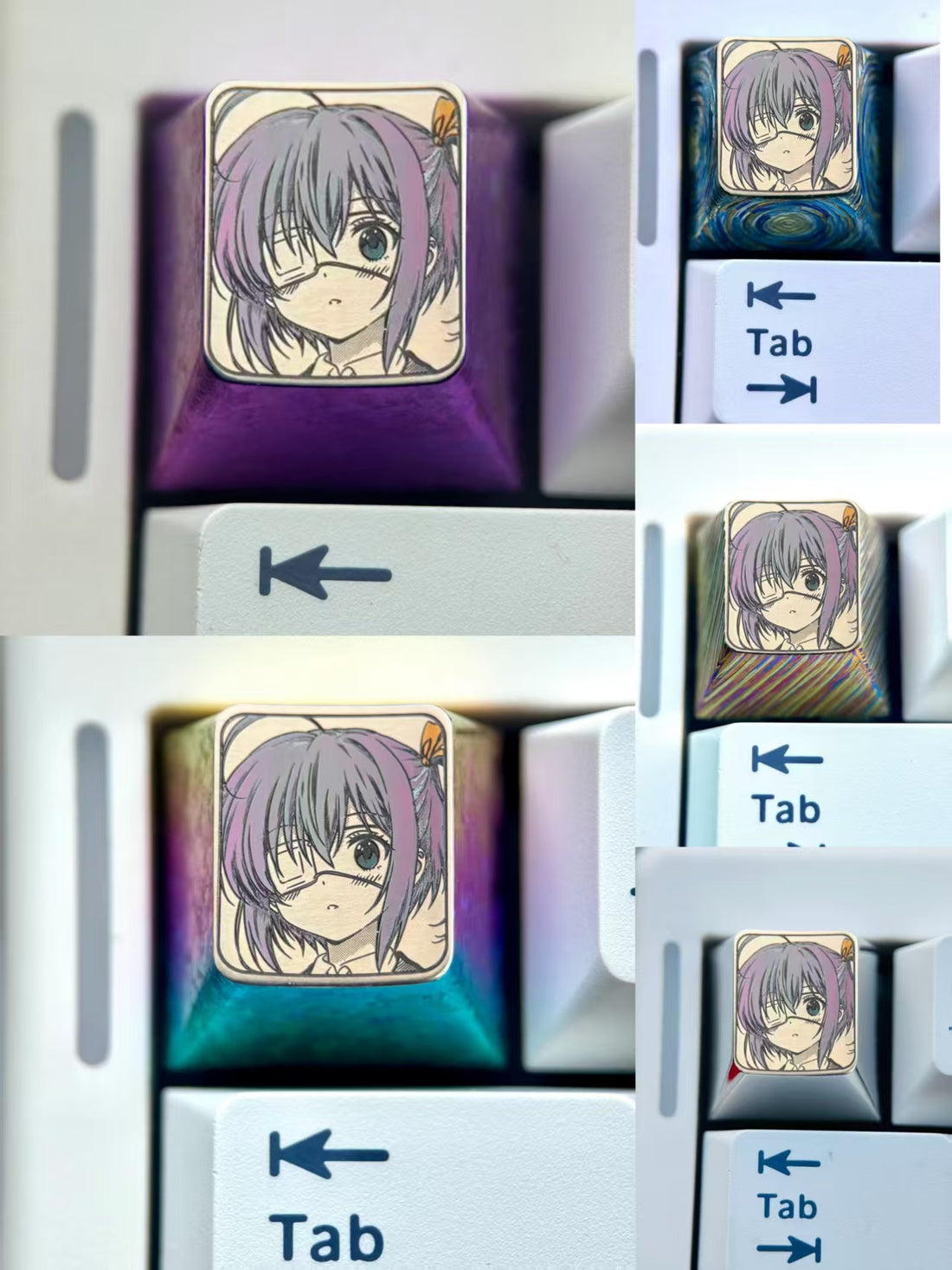 Takanashi Rikka, Two dimensional, 1U titanium alloy precision carving, anime, gaming, cultural creativity, personalized decorative keycaps