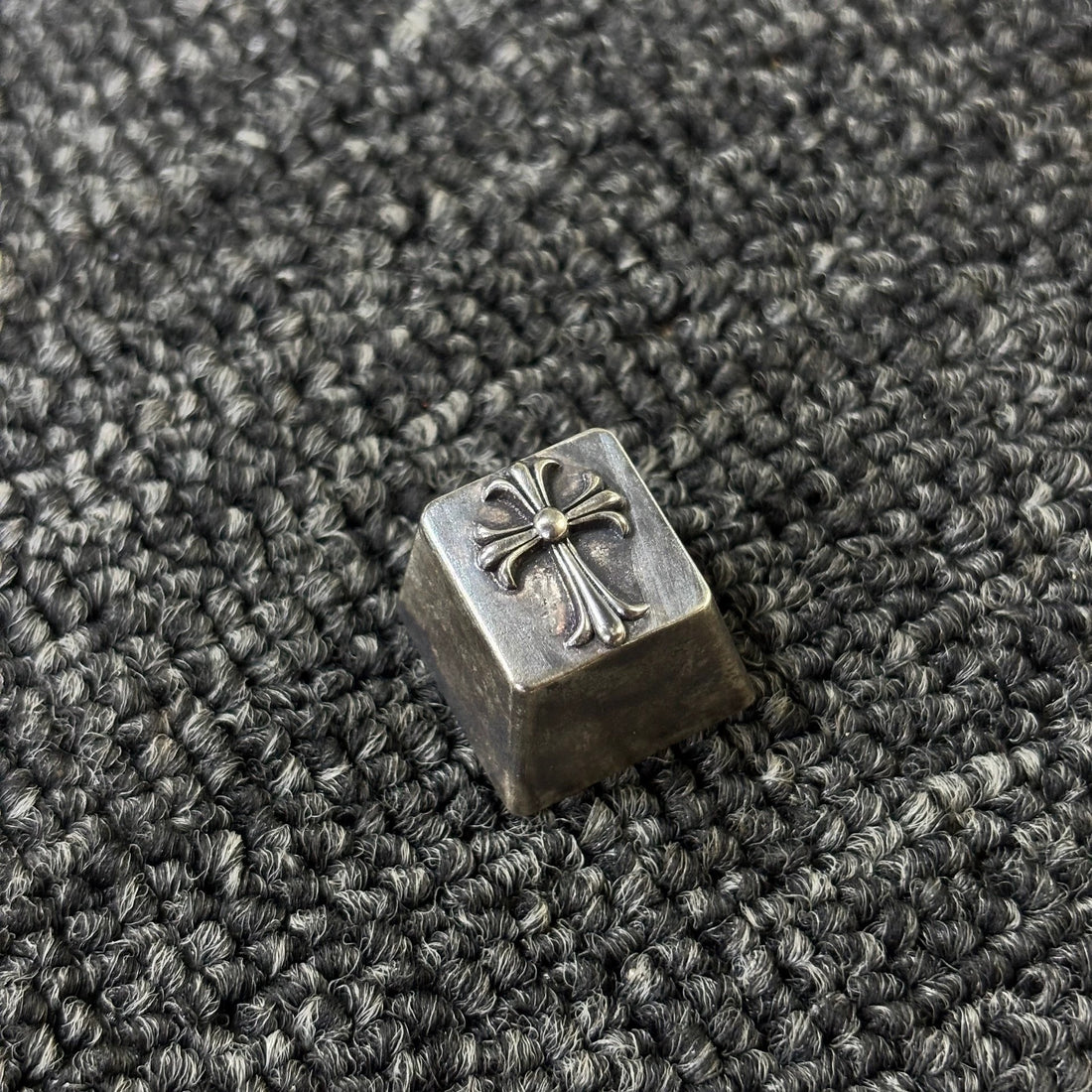 Vintage Chrome Hearts style, personalized copper keycaps, artistic decorative keycaps