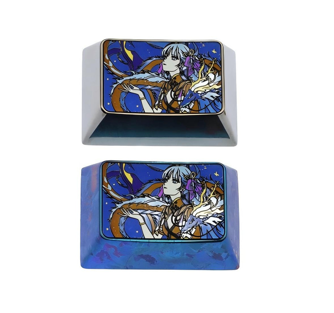 Wuthering Waves, Jinhsi, 1.5U titanium alloy personalized keycaps, metal keycaps for anime and game peripheral characters