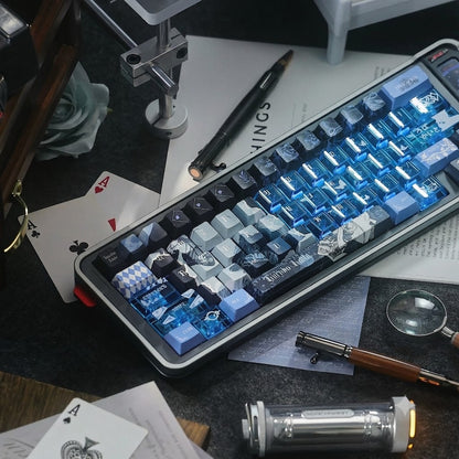 Detective Conan, Kuroba Kaito，PBT+PC material personalized keycap set, anime keycap culture peripheral mechanical keyboard decoration keycaps， Compatible with 61/64/68/75/84/87/104 key mechanical keyboard keycap set